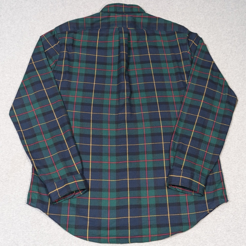 Ralph Lauren Classic Fit Button Down Shirt Mens Large Performance Flannel Green - Picture 3 of 8